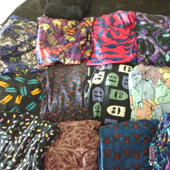LuLaRoe Leggings candy popsicles macaroon feathers - Picture 1 of 8